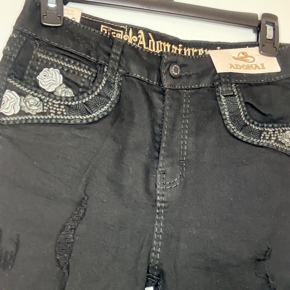 Adonai Corte Vaquero Embroidered Flare Jeans SIZE 9 - Picture 6 of 9